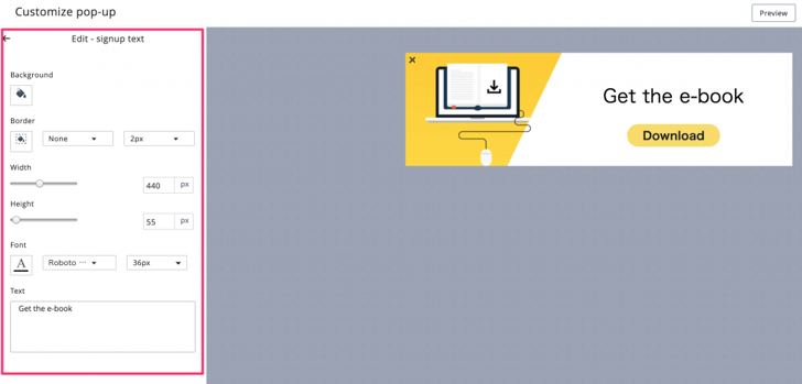 Zoho MarketingHub ポップアップ11