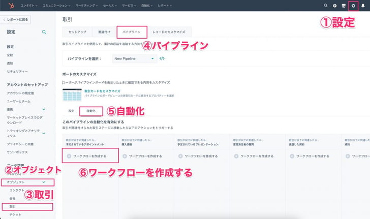 HubSpotでステージをSlack通知01